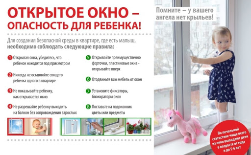 Открытое окно-опасность для ребёнка!!!